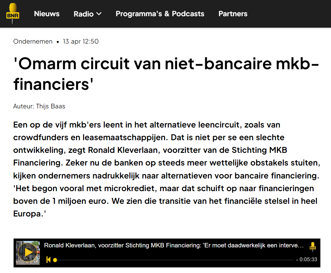 Omarm circuit van niet-bancaire mkb-financiers